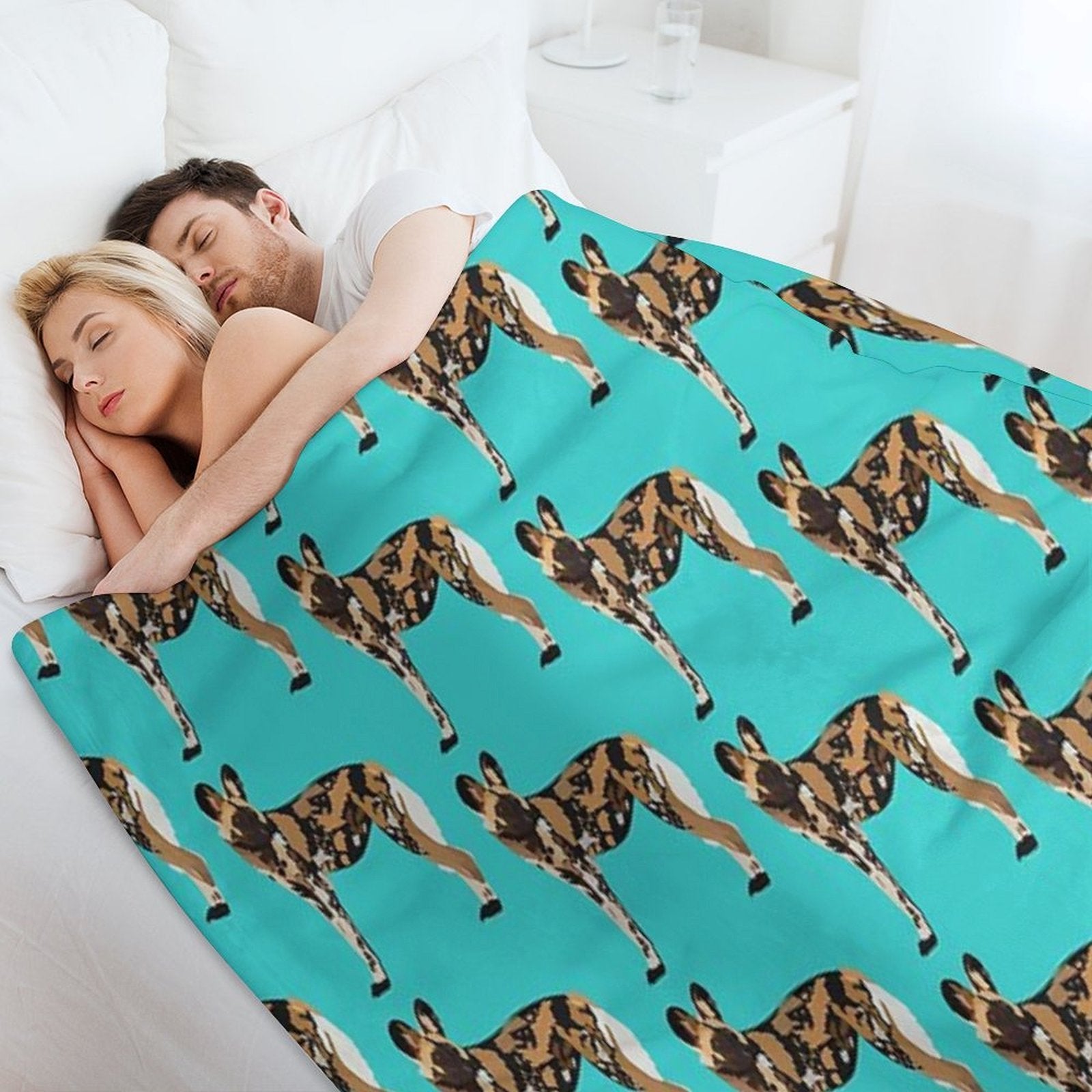 P Is for Painted Dog, Painted Dog Illustration – African Wild Dog Art for Wildlife Lovers Versatility Throw Blanket