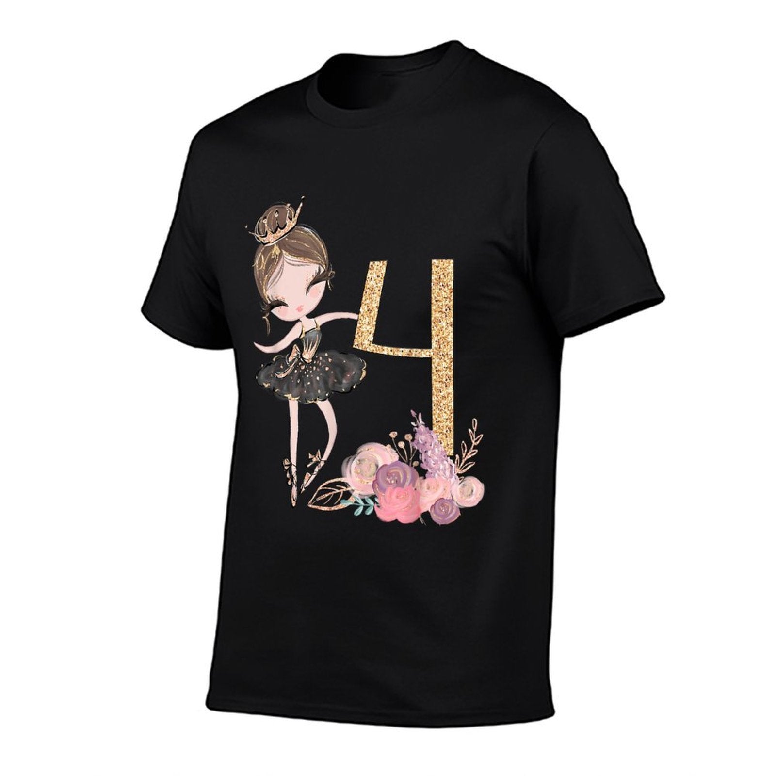 4th Birthday Party Ballerina Dancer Ballet Tutu Girls Four Comfortable T-Shirt