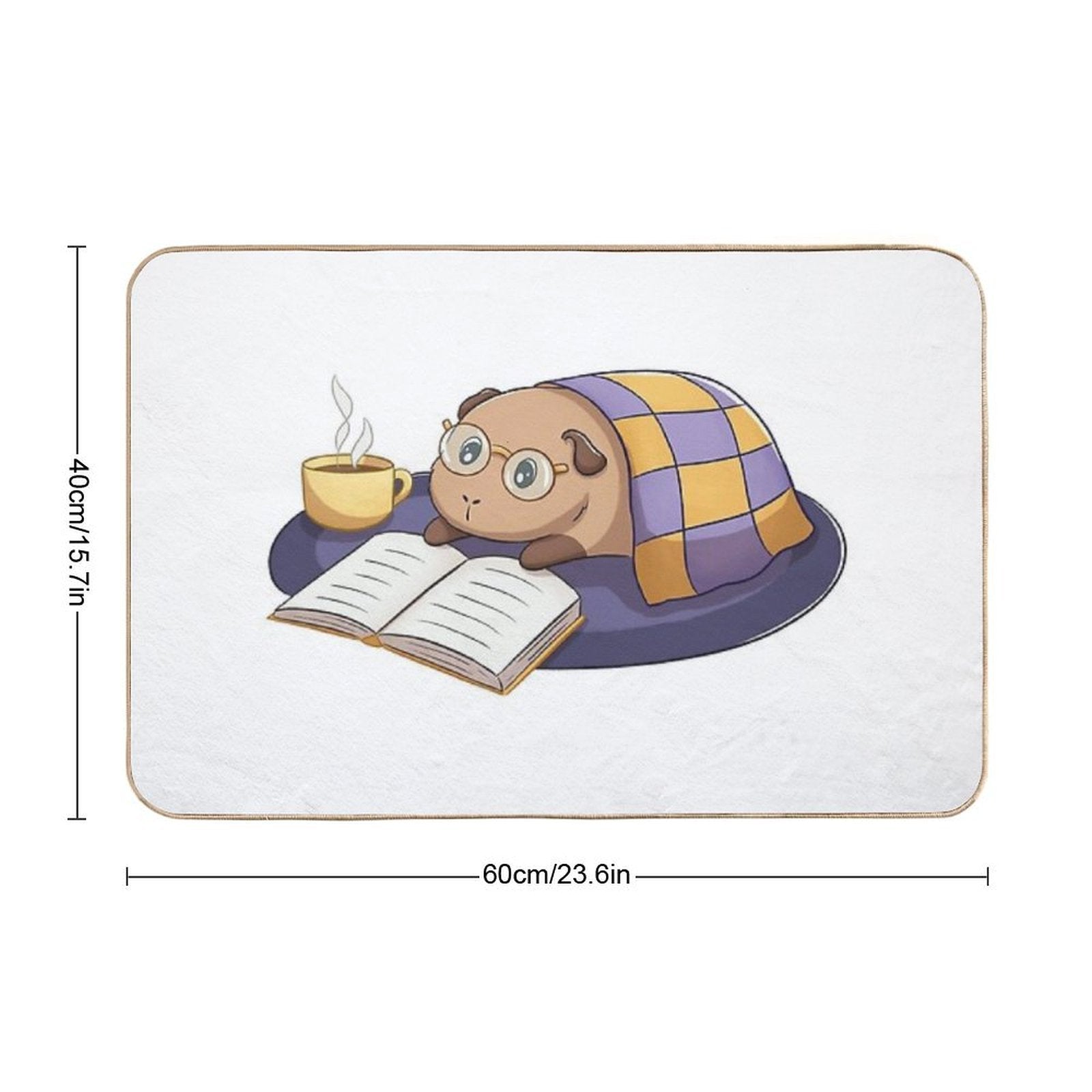Guinea Pig Reading A Book  Easy To Clean Bath Mat