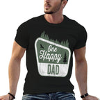 One Happy Dad Matching Family Birthday Party Camping  Summer-ready Fabric T-Shirt