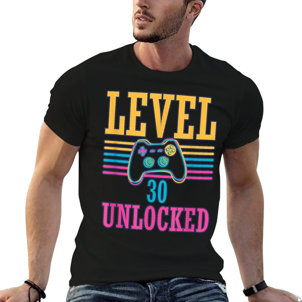 Vintage Level 30 Unlocked Video Gamer 30th Birthday Gift  Stretchy T-Shirt