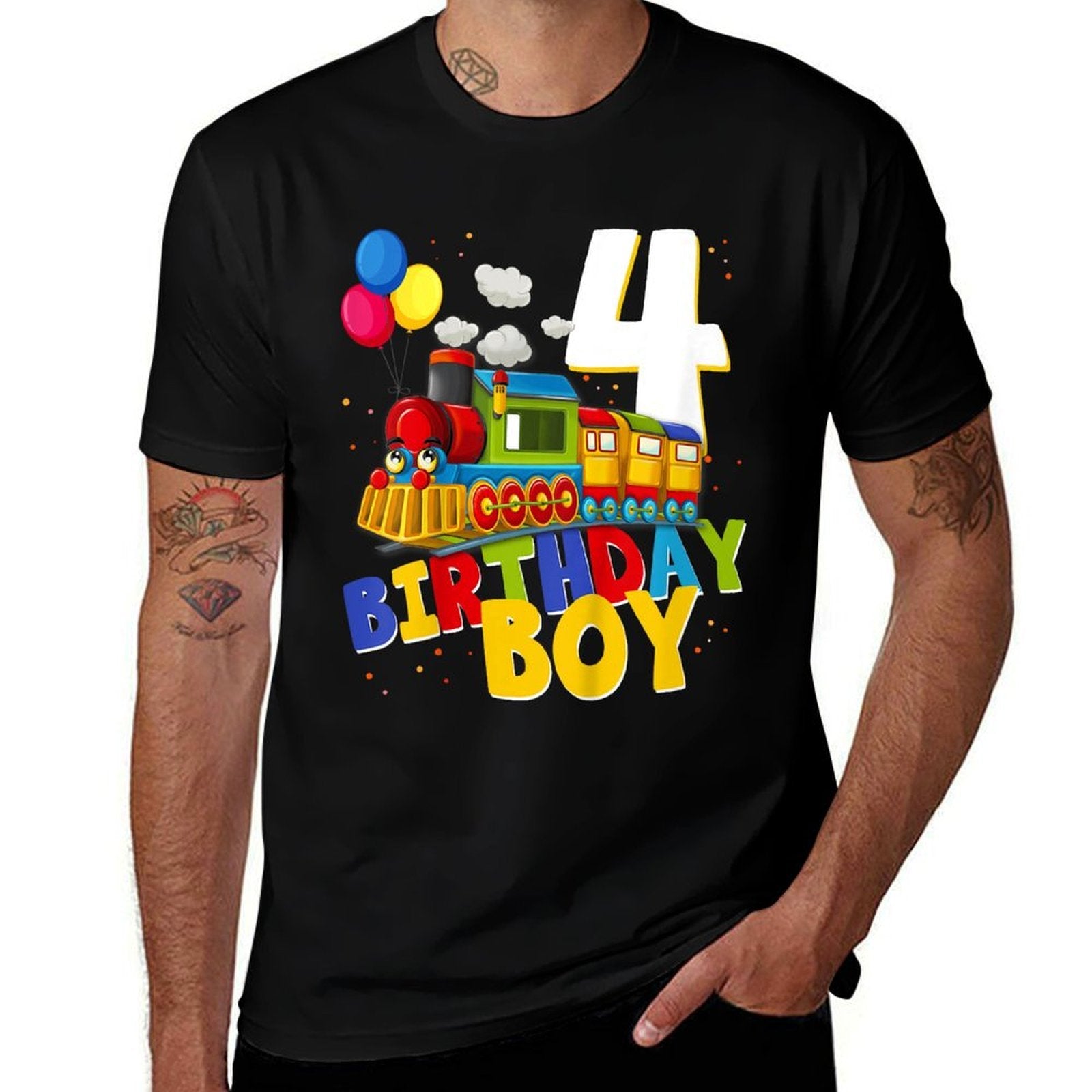 4th Birthday Train Boys Girls 4 Years Old I&#39;m Four Gift  Quick-drying T-Shirt