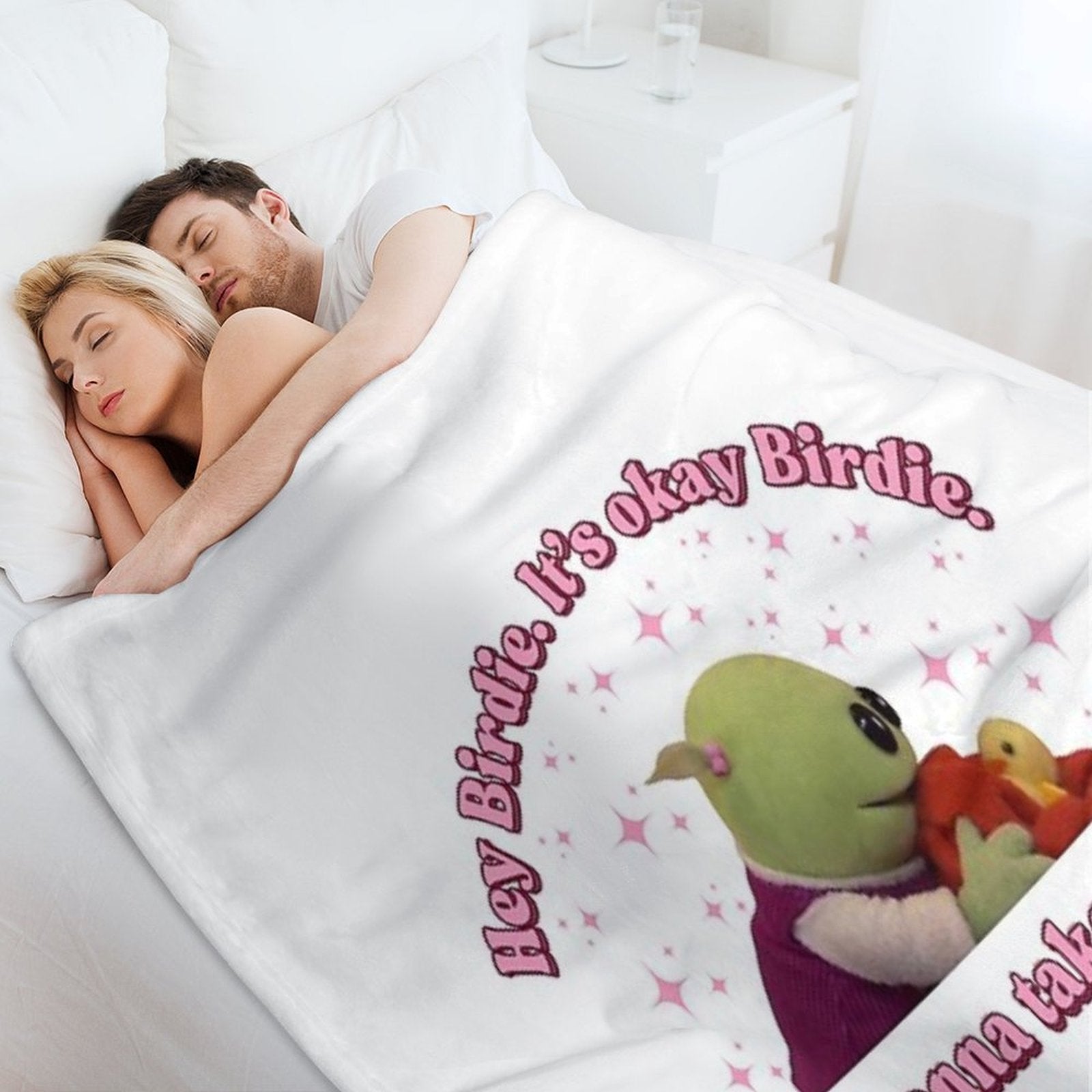 Nanalan Wonderful Girl It's Okay Birdie Eco-conscious Throw Blanket