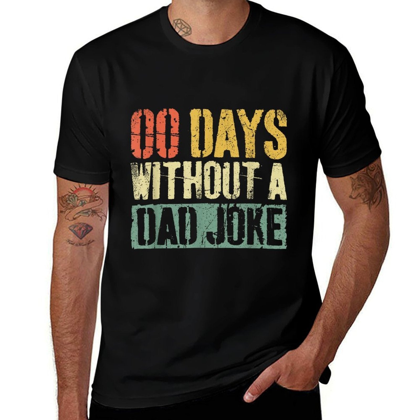 00 Days Without A Dad Joke Funny Men Fathers Day  Versatile T-Shirt