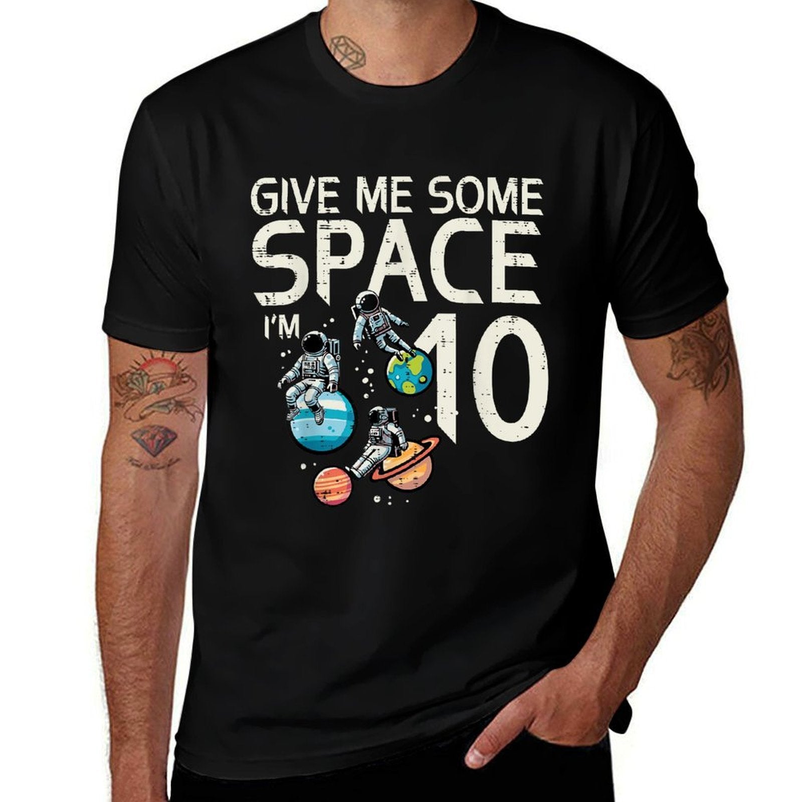 10th Birthday Astronaut Give Me Space 10 Bday Boys Girls Kid  Odor-resistant T-Shirt