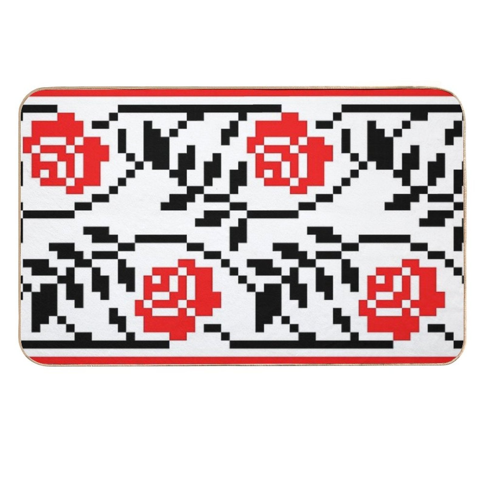 Ukrainian Traditional Embroidery of Roses  Multi-Purpose Bath Mat