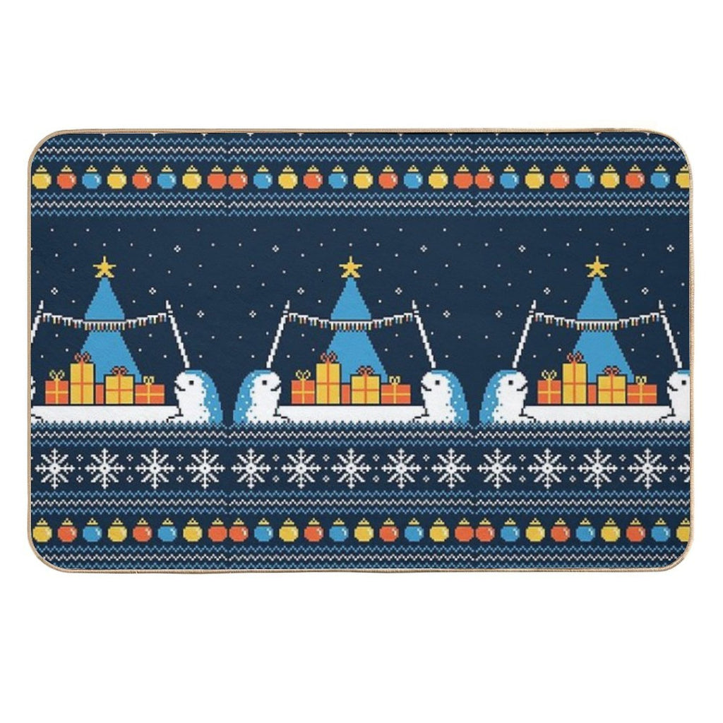 Christmas Narwhals  Versatile Bath Mat