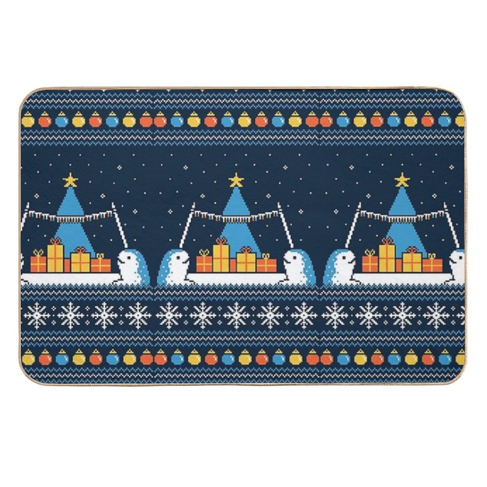 Christmas Narwhals  Versatile Bath Mat