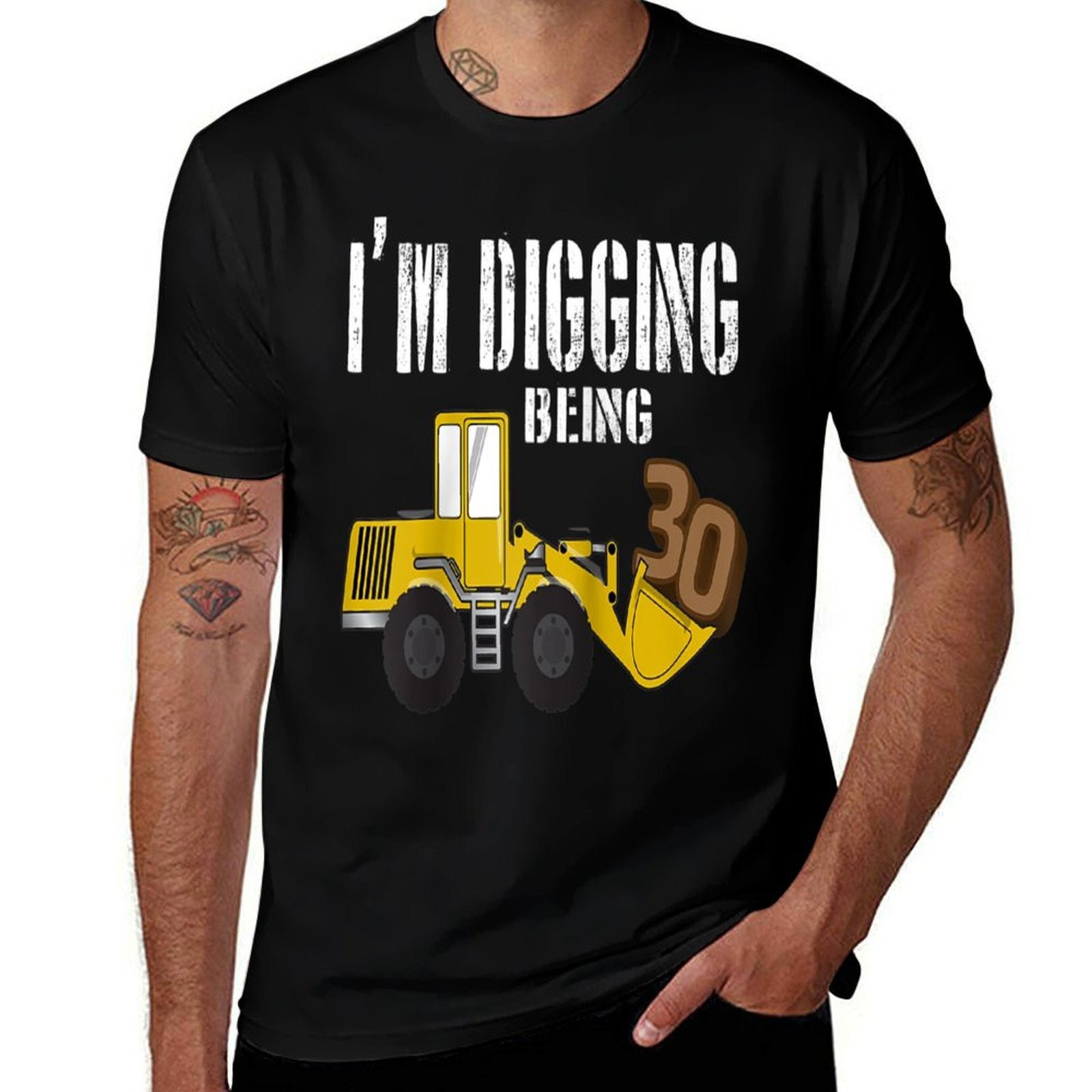 30th Birthday - Construction, 30 Year Old Bday Raglan Baseball  Lightweight T-Shirt