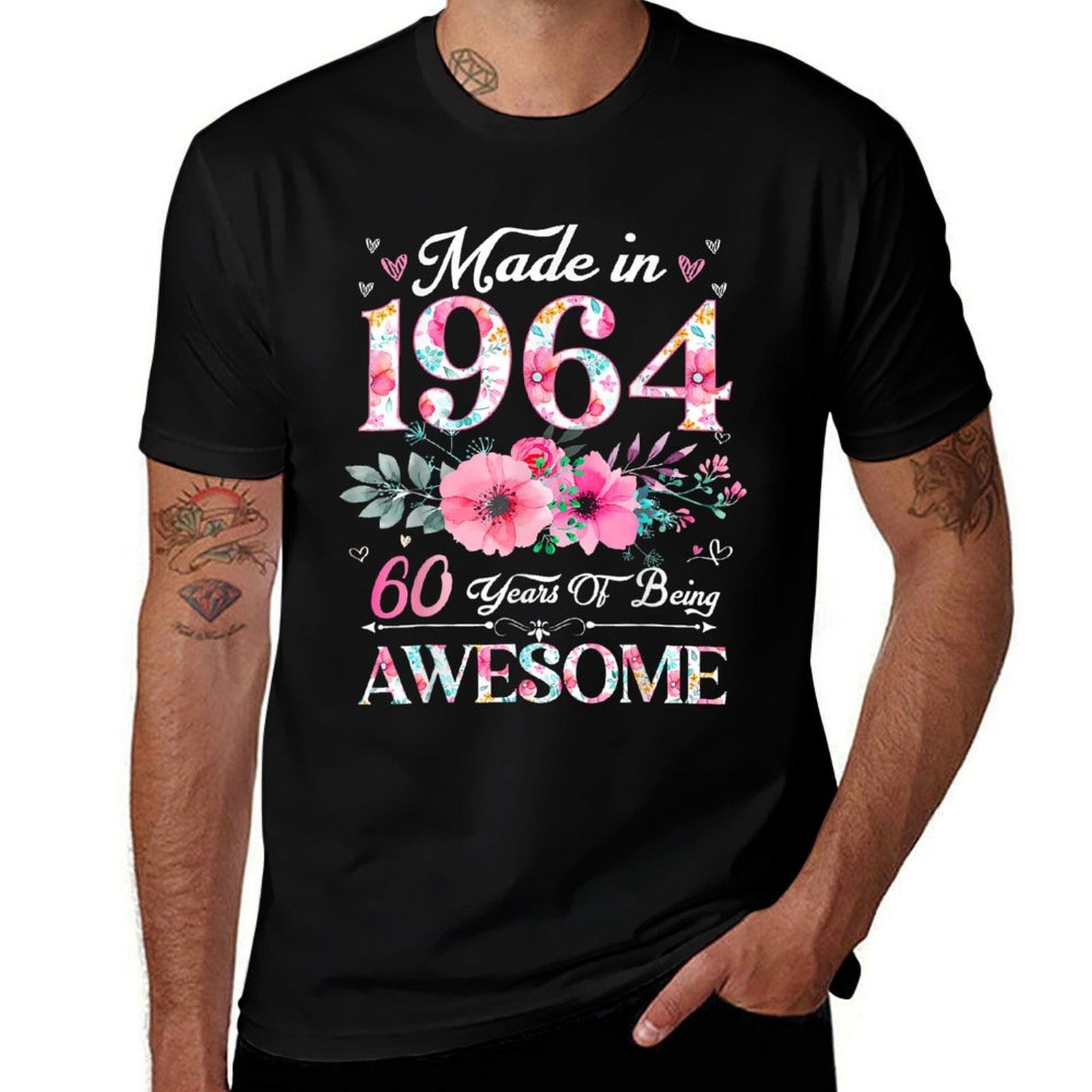 60 Year Old Made In 1964 Floral 60Th Birthday Women  Affordable Price T-Shirt