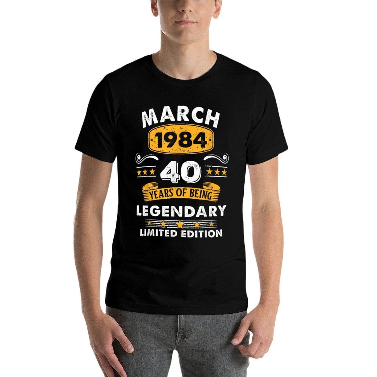 40 Years Old Legend Since March 1984 40th Birthday  Relaxed-fit T-Shirt