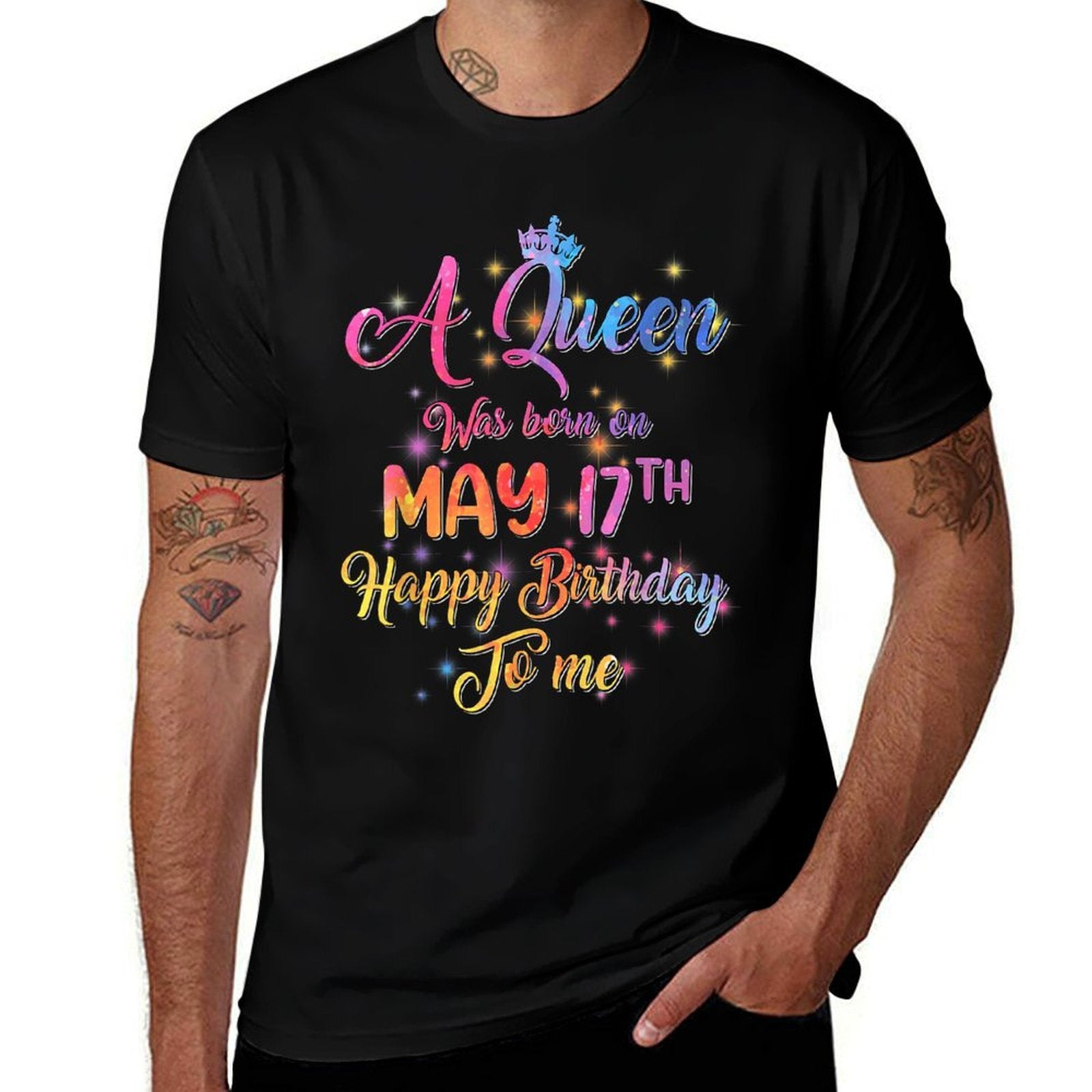 A Queen Was Born In May, May 17th Birthday  Relaxed-fit T-Shirt
