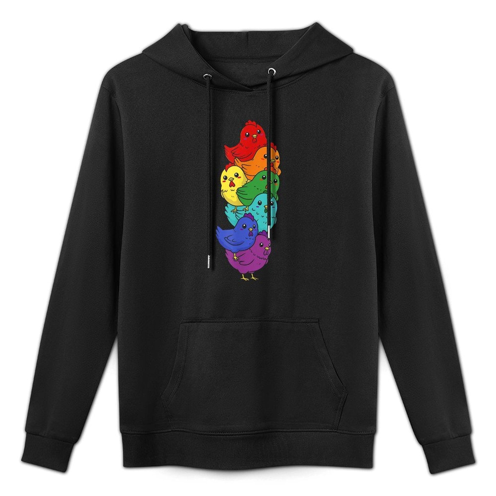 Funny LGBT Rainbow Chicken Lesbian Gay Pride Mens Womens Durable Construction Hoodie