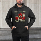 Best Cluckin Dad Ever American Chicken Dad 4th of July Shape Retention Hoodie