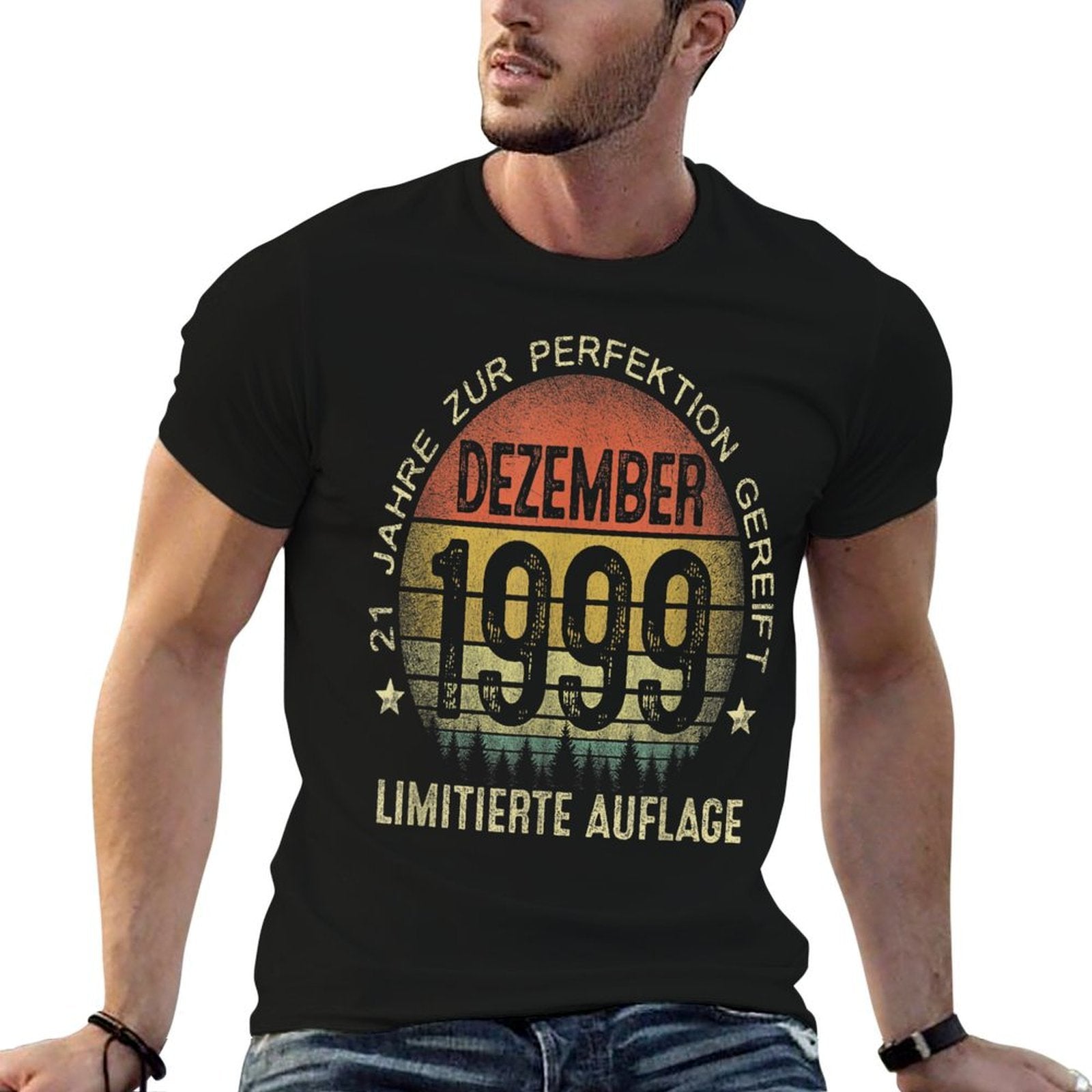 21 Year Old Gift Vintage December 1999 21st Birthday  Rolled Sleeves T-Shirt