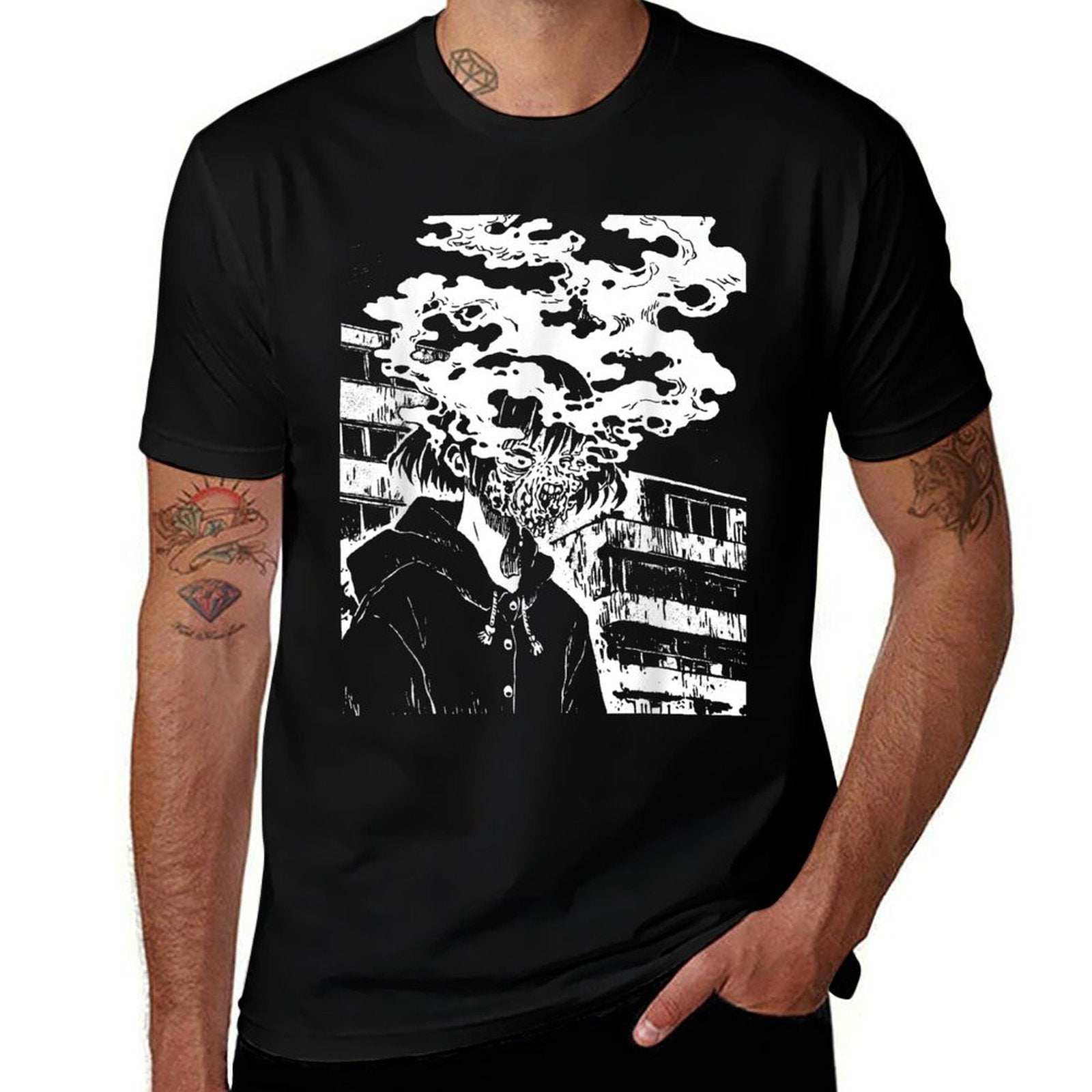 Horror Anime Manga  Japan Japanese Creepy Kawaii Goth  Wrinkle-resistant T-Shirt