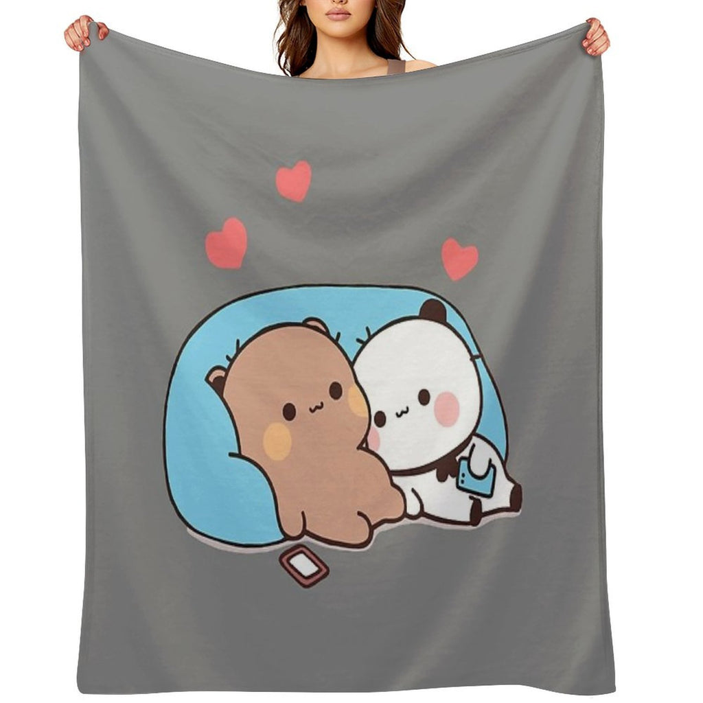 DuDu Bear And BuBu Panda’s Night Days❤️ Quick-dry Throw Blanket