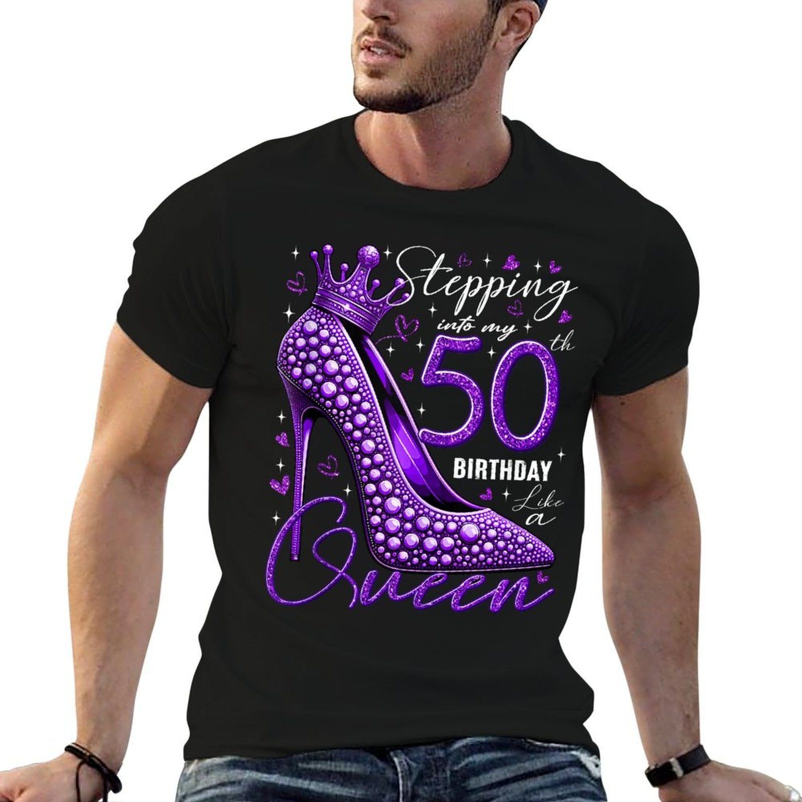 50th Birthday Gifts for Her Stepping Into My 50th Birthday  Graphic-printed T-Shirt