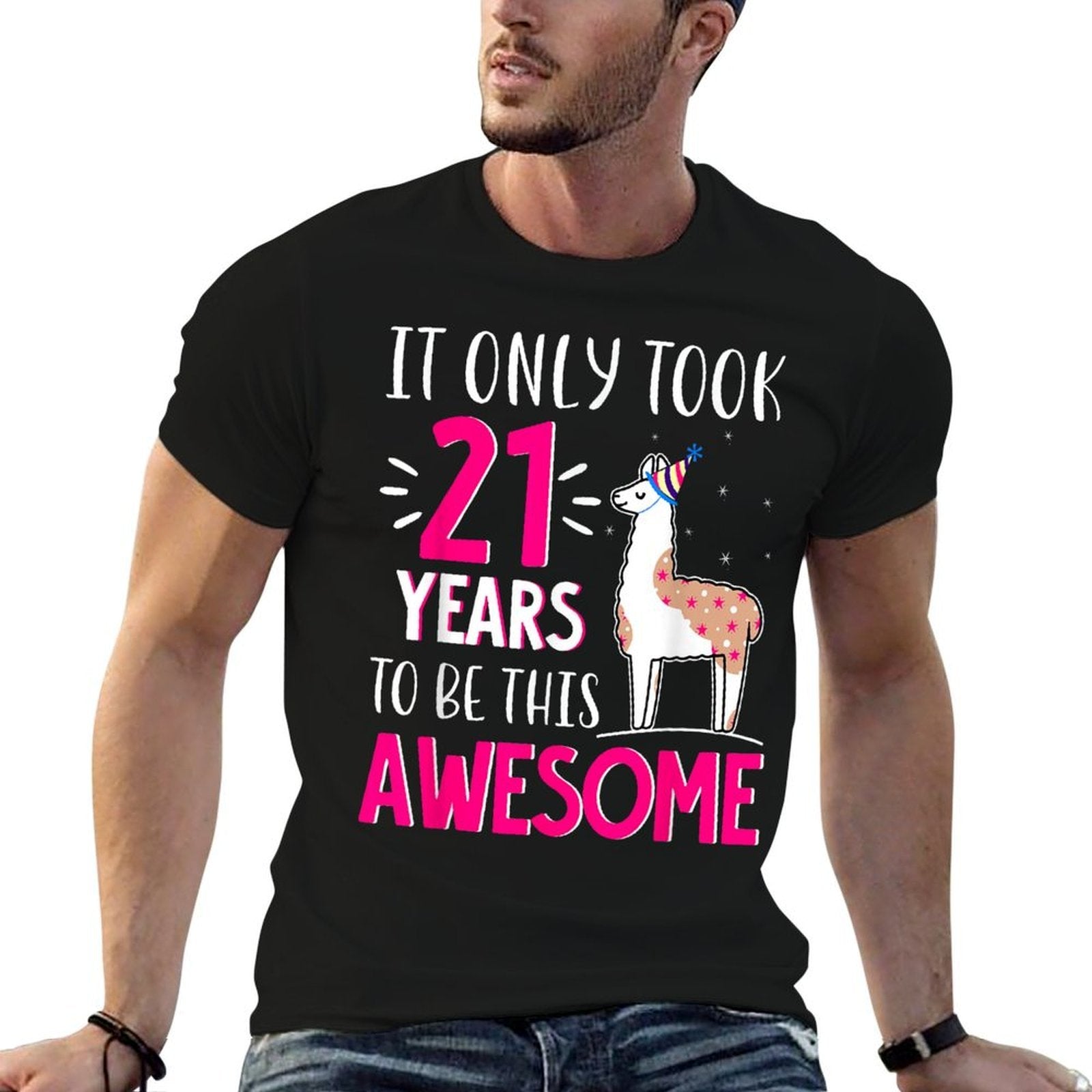 21st Birthday Llama T Awesome Gifts  Wrinkle-resistant T-Shirt