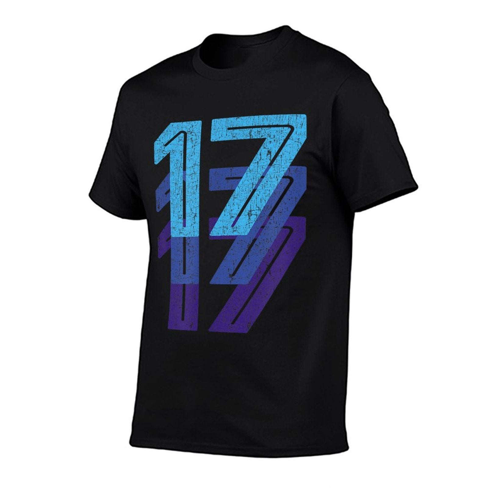 17 Lucky Number 17th Year Birthday Age Sports Team  Oversized Silhouette T-Shirt
