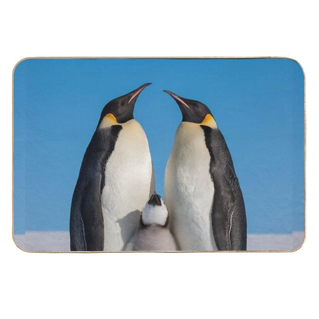 Emperor Penguins And Chick - Snow Hill Island  Pet-Safe Bath Mat