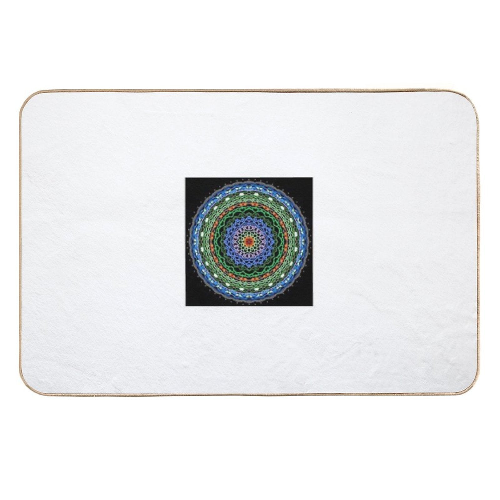 “Flourish of The Earth Mandala – Sacred Geometry Honoring Nature’s Harmony  Anti-Trip Bath Mat