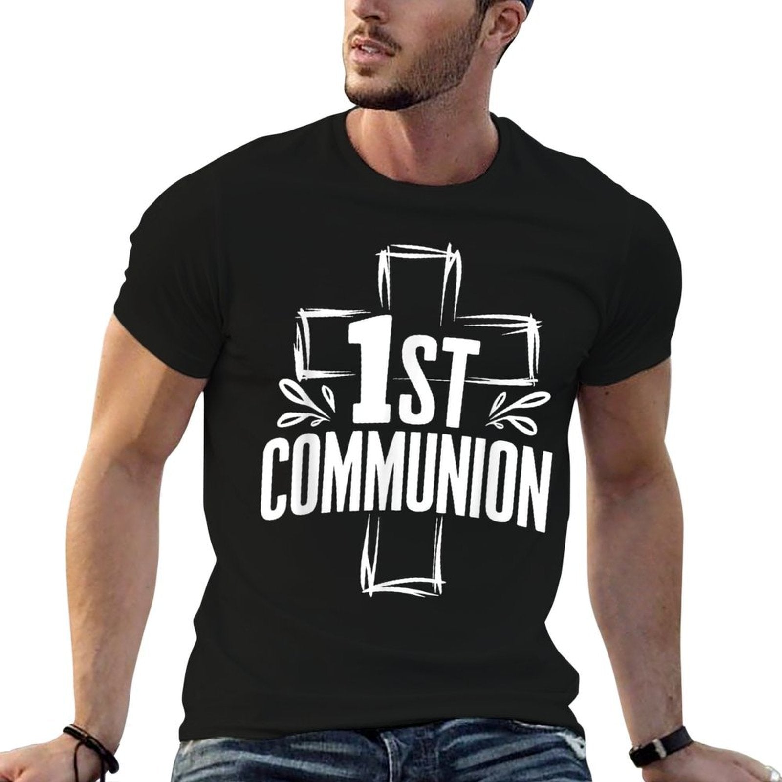 1st Communion  Rolled Sleeves T-Shirt