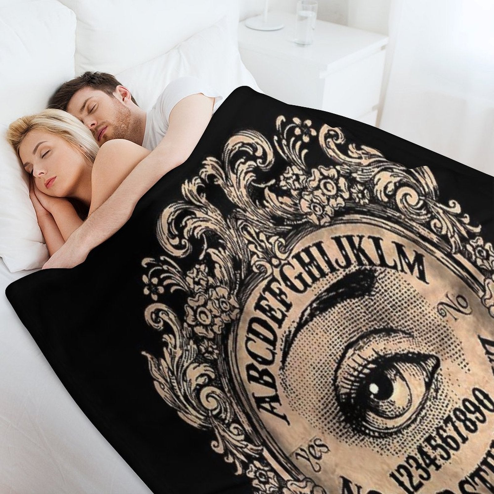 Witch Board with Mystic Eye Travel-friendly Throw Blanket