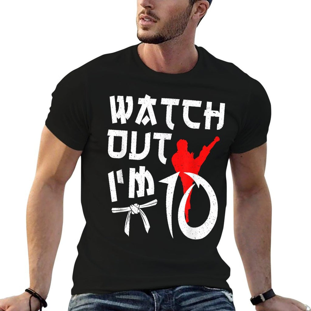 10th Birthday Party Karate 10 Year Old Karate Birthday  Trendy Pattern T-Shirt