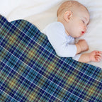 O'Sullivan Tartan Bright Blue Irish Plaid Sustainable Throw Blanket