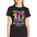 10th Birthday Girl 10 Year Old Roller Skate Skating Party  Slim-fit Cut T-Shirt