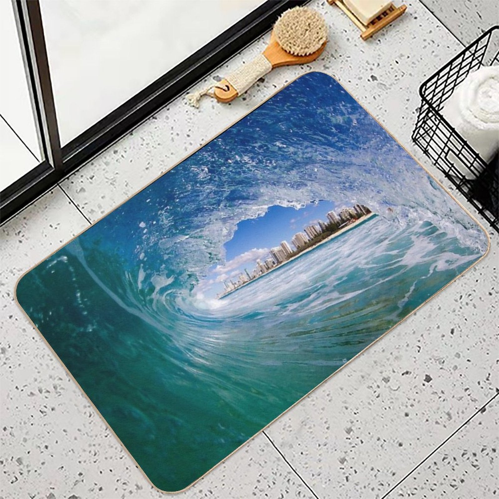 Concrete Horizon  Easy To Clean Bath Mat