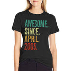 20 Years Old Awesome Since April 2005 20th Birthday  Moisture-wicking T-Shirt
