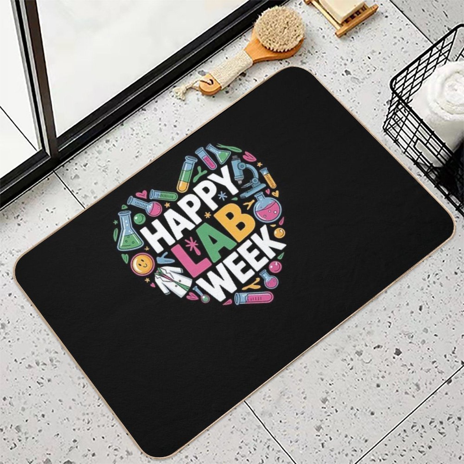 Happy Lab Week 2025 Medical Lab Tech Laboratory Technician  Dirt-Trapping Bath Mat