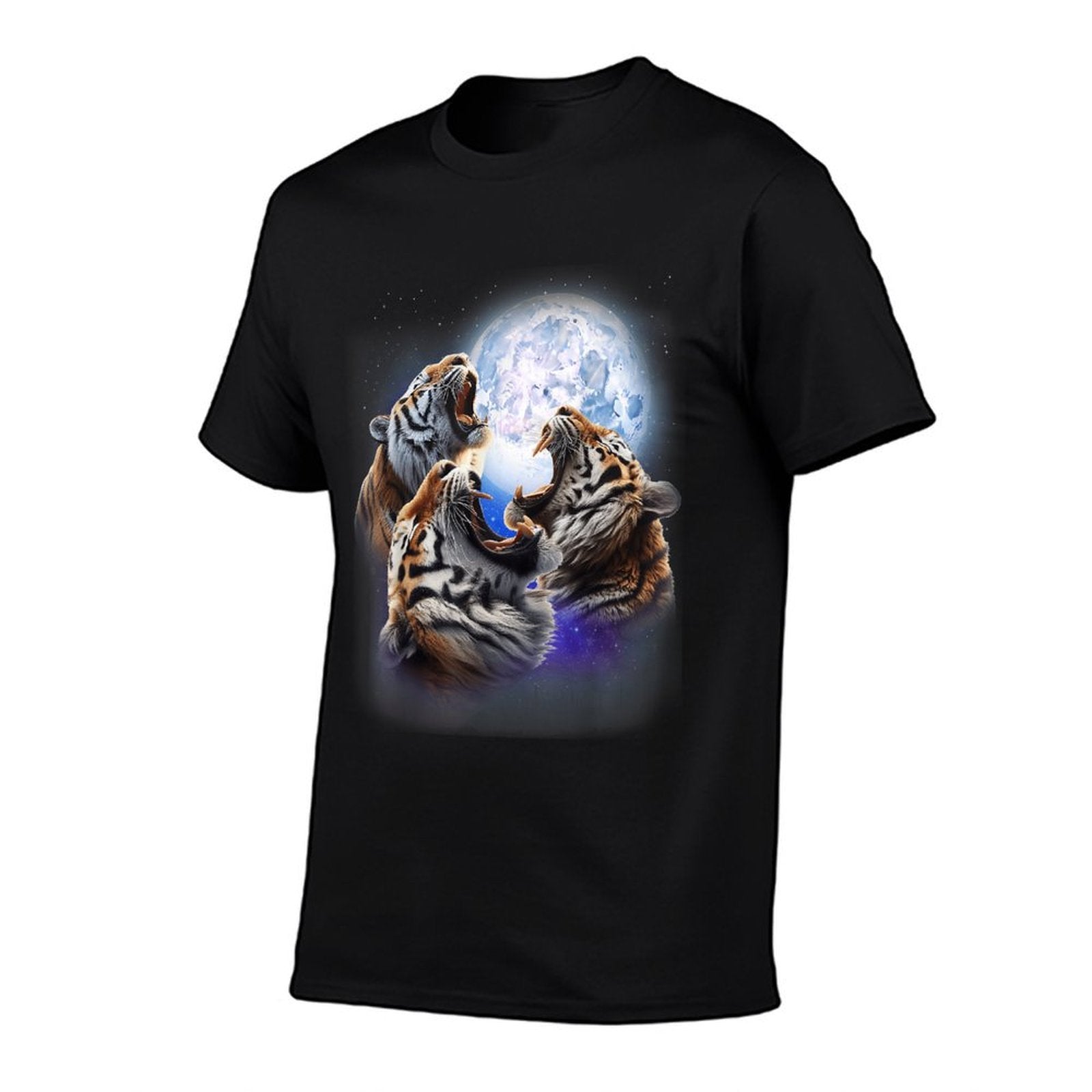 3 Tigers Howling At The Moon Wild Cat Bengal Tiger Lover  Breathable T-Shirt