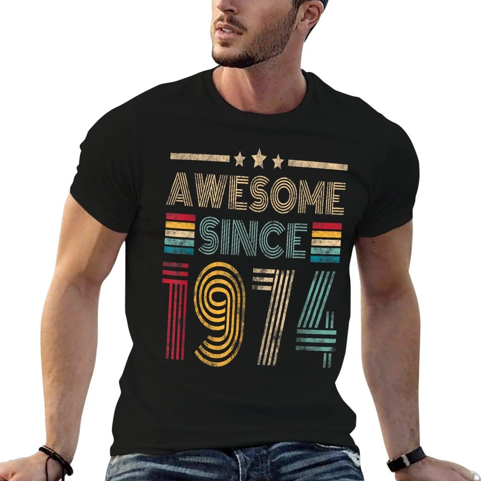 Awesome Since 1974 Vintage Gifts 50 Years Old 50th Birthday  Lightweight T-Shirt