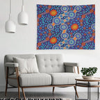Authentic Aboriginal Art - The Journey Blue Tapestry