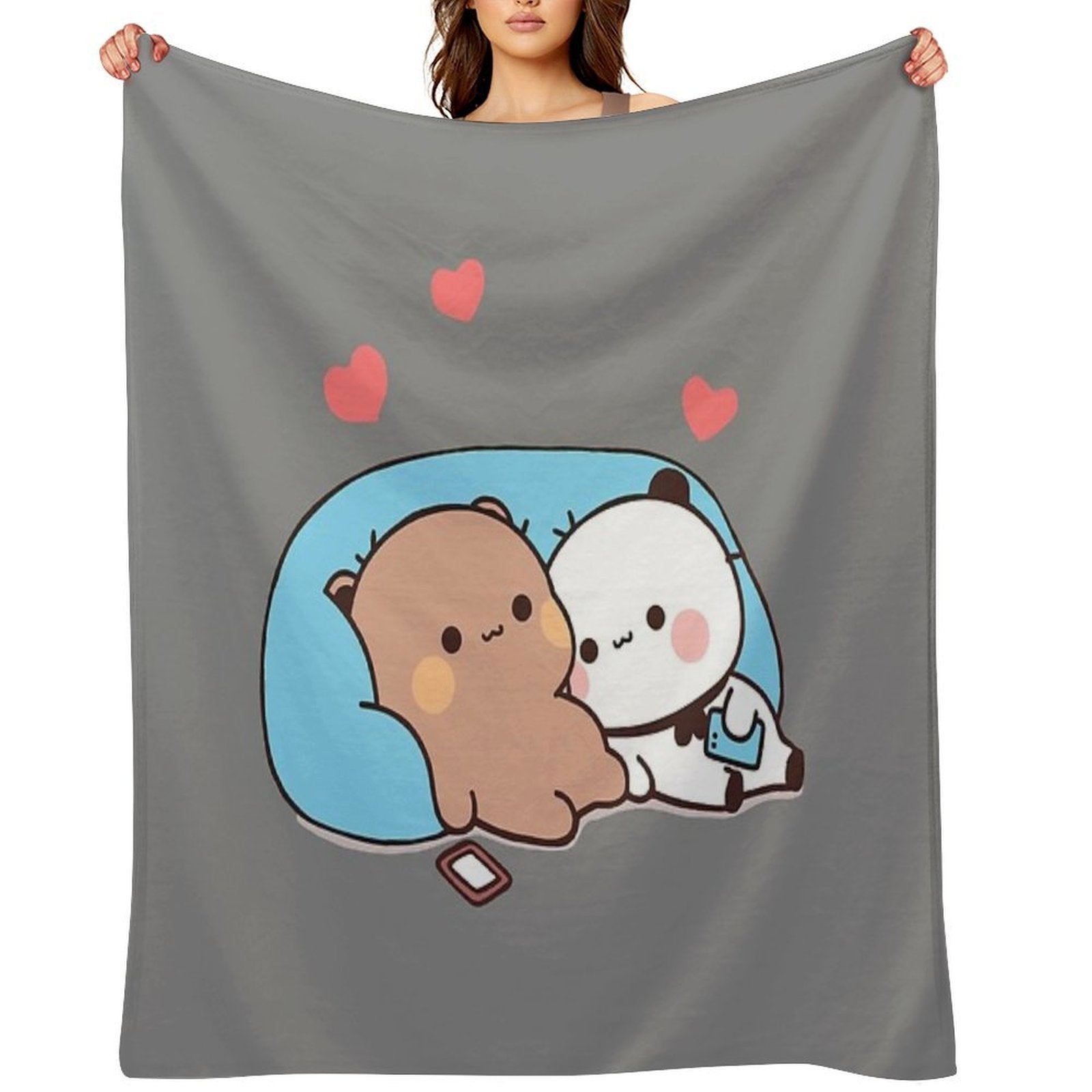 DuDu Bear And BuBu Panda’s Night Days❤️ Quick-dry Throw Blanket