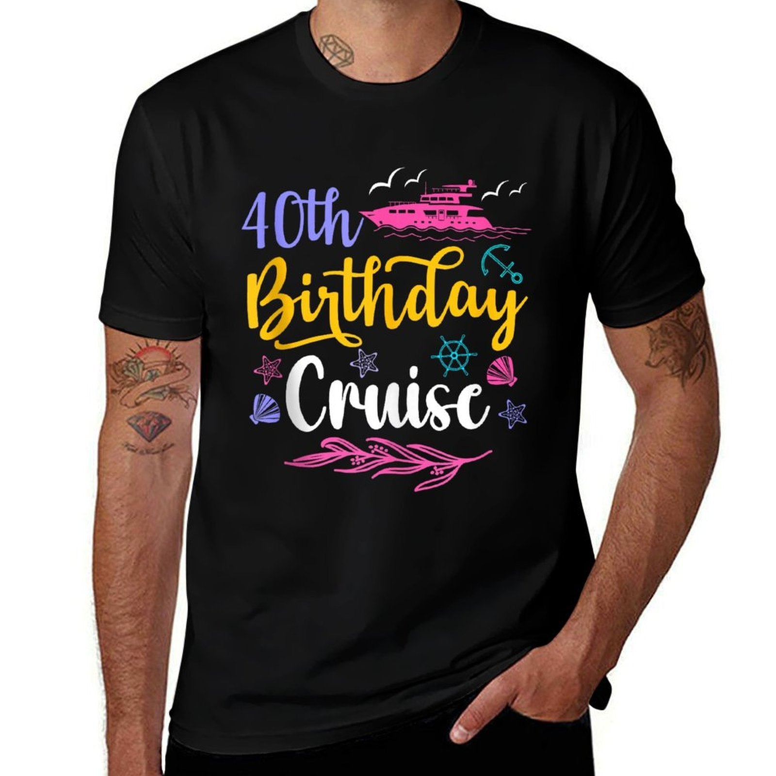40th Birthday Cruise Funny 40 Years Old Cruise Squad Women  Moisture-wicking T-Shirt