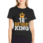 18th Birthday King Crown 18 Years Old Bday Men Boys  Wrinkle-resistant T-Shirt