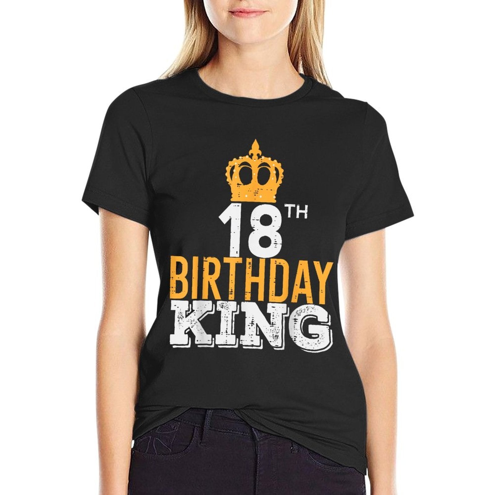 18th Birthday King Crown 18 Years Old Bday Men Boys  Wrinkle-resistant T-Shirt