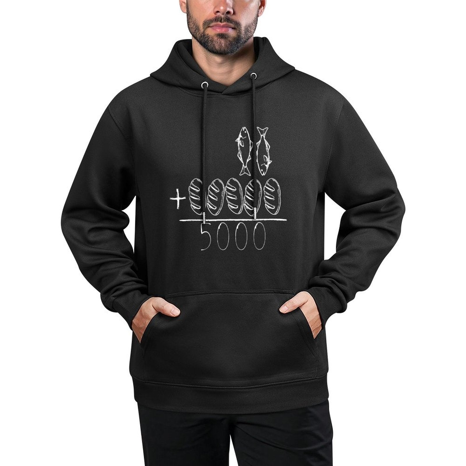 2 Fishes 5 Breads Jesus Feeds The 5000 Christian Bible Verses Colorfast Hoodie
