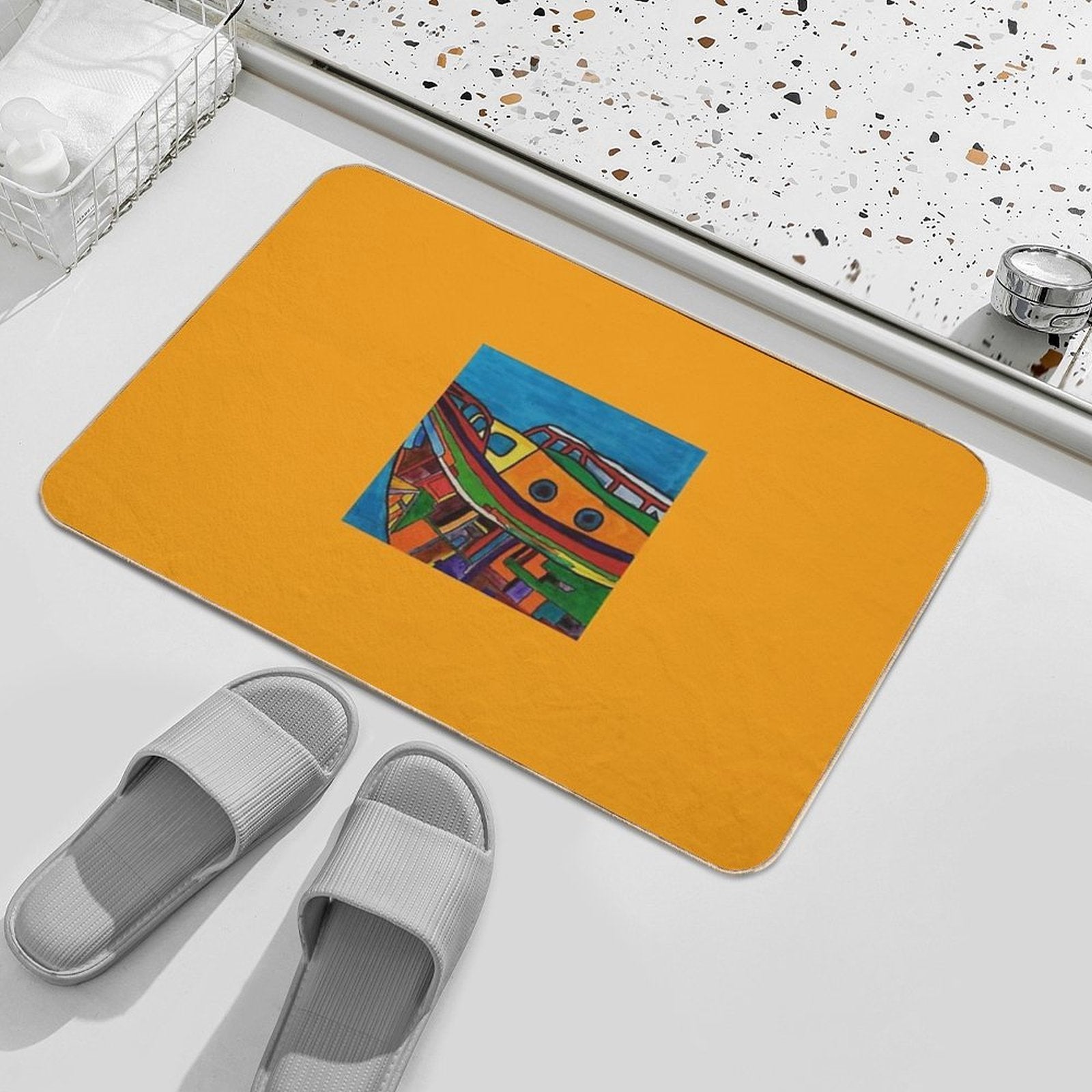 Boat Scene  Pet-Safe Bath Mat