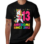 13 Years Old Unicorn Flossing 13th Birthday Girl Gift Party Comfortable T-Shirt