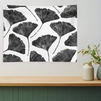 Ginkgo Biloba, Lino Cut Nature Inspired Leaf Pattern Tapestry