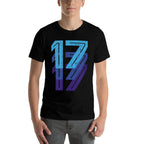 17 Lucky Number 17th Year Birthday Age Sports Team  Oversized Silhouette T-Shirt
