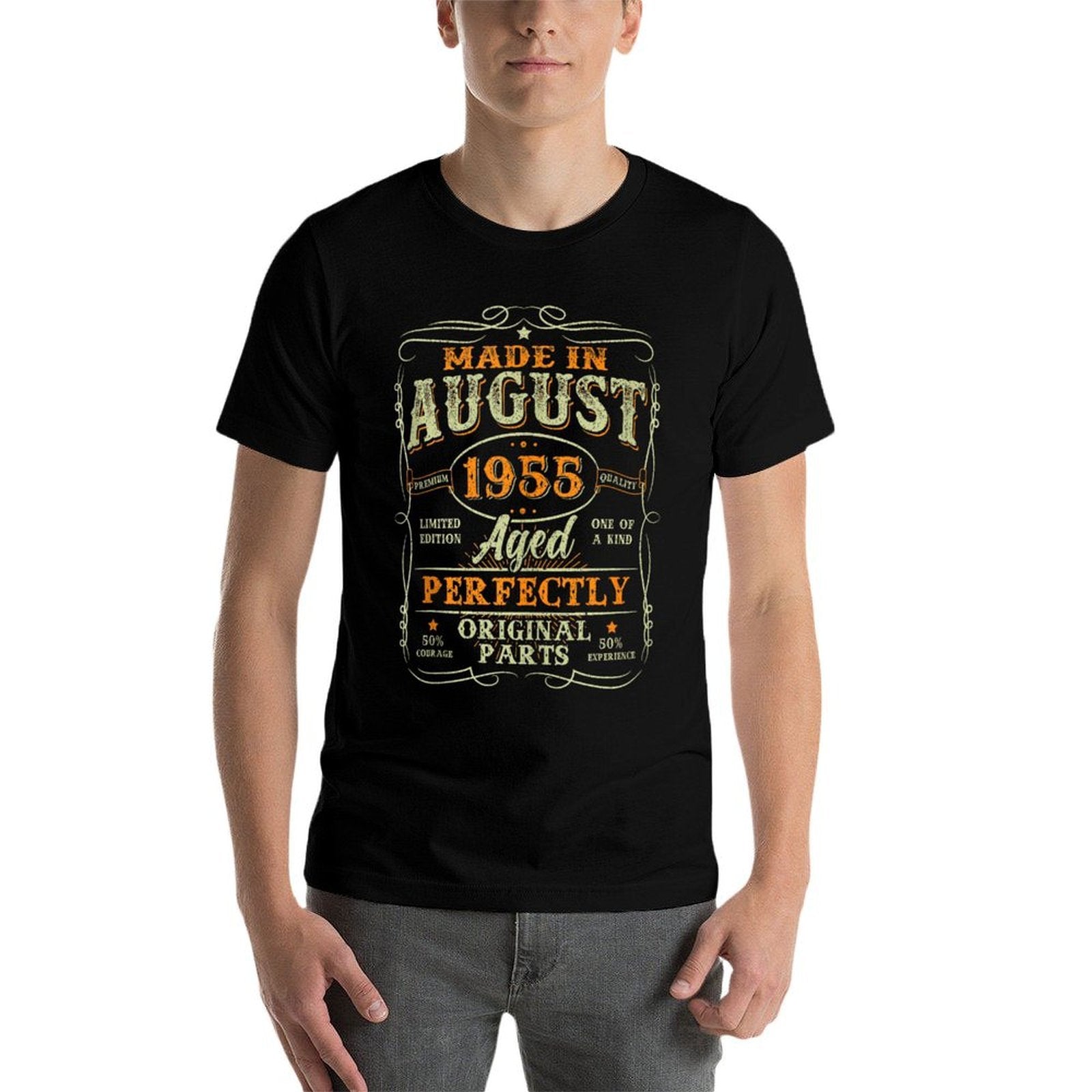 70 Years Old Vintage Made In August 1955 70th Birthday Men  Stretchy T-Shirt