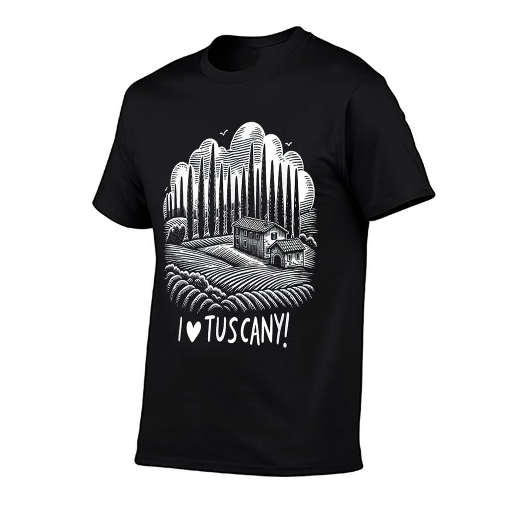 Retro I Love Tuscany Toscana Souvenir Vintage Landscape  Wrinkle-resistant T-Shirt