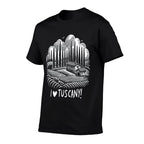 Retro I Love Tuscany Toscana Souvenir Vintage Landscape  Wrinkle-resistant T-Shirt