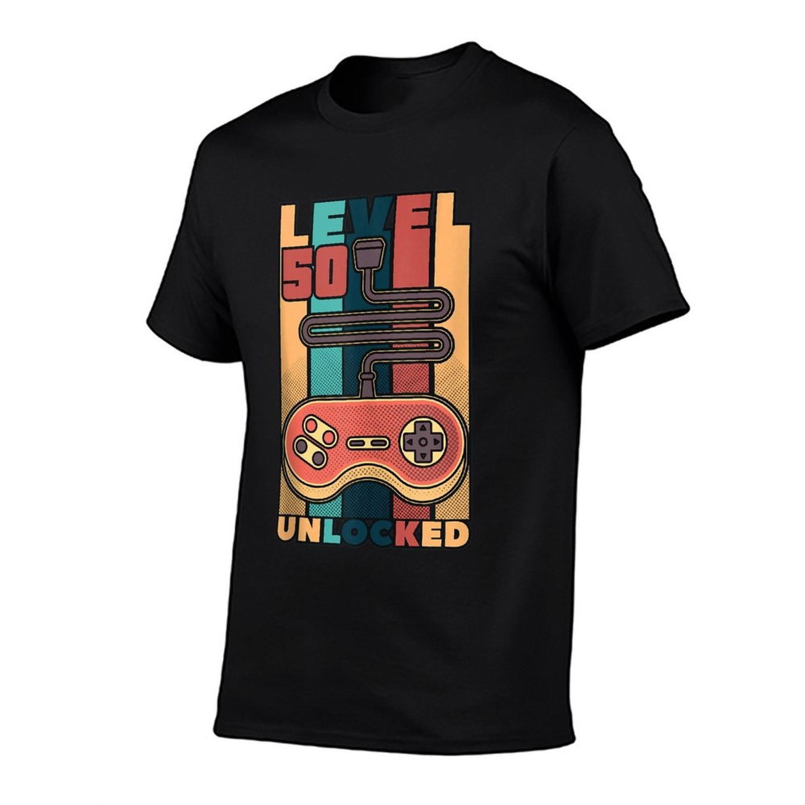 50th Birthday Men Level 50 Unlocked Retro 50 Years Old Gift  Relaxed-fit T-Shirt